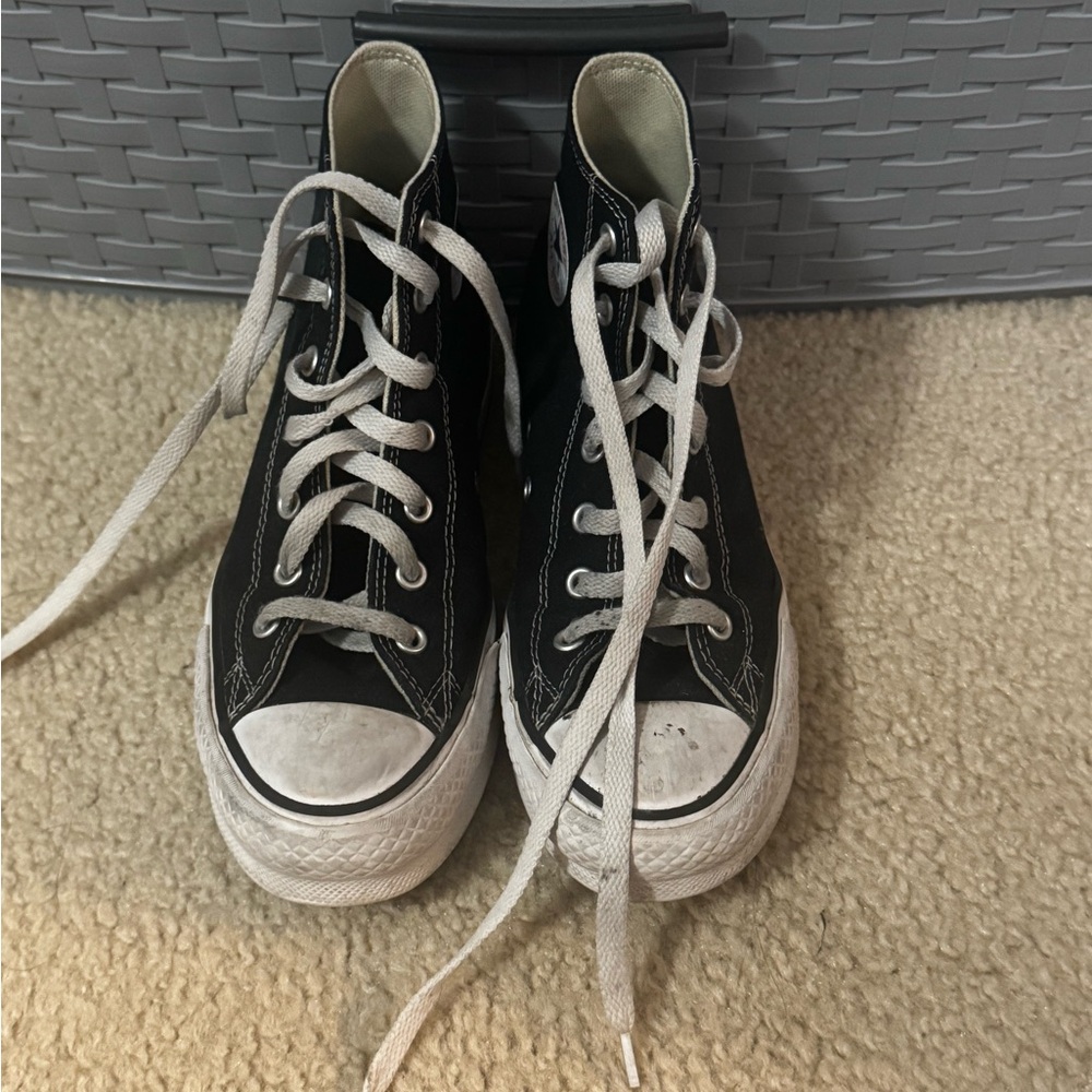 Classic Black and White Kids High-Top Sneakers